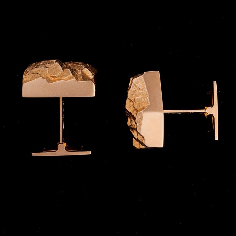 MANSCHETTKNAPPAR, 14K guld. Björn Weckström, Lapponia 1970. Vikt ca 12,9 g.