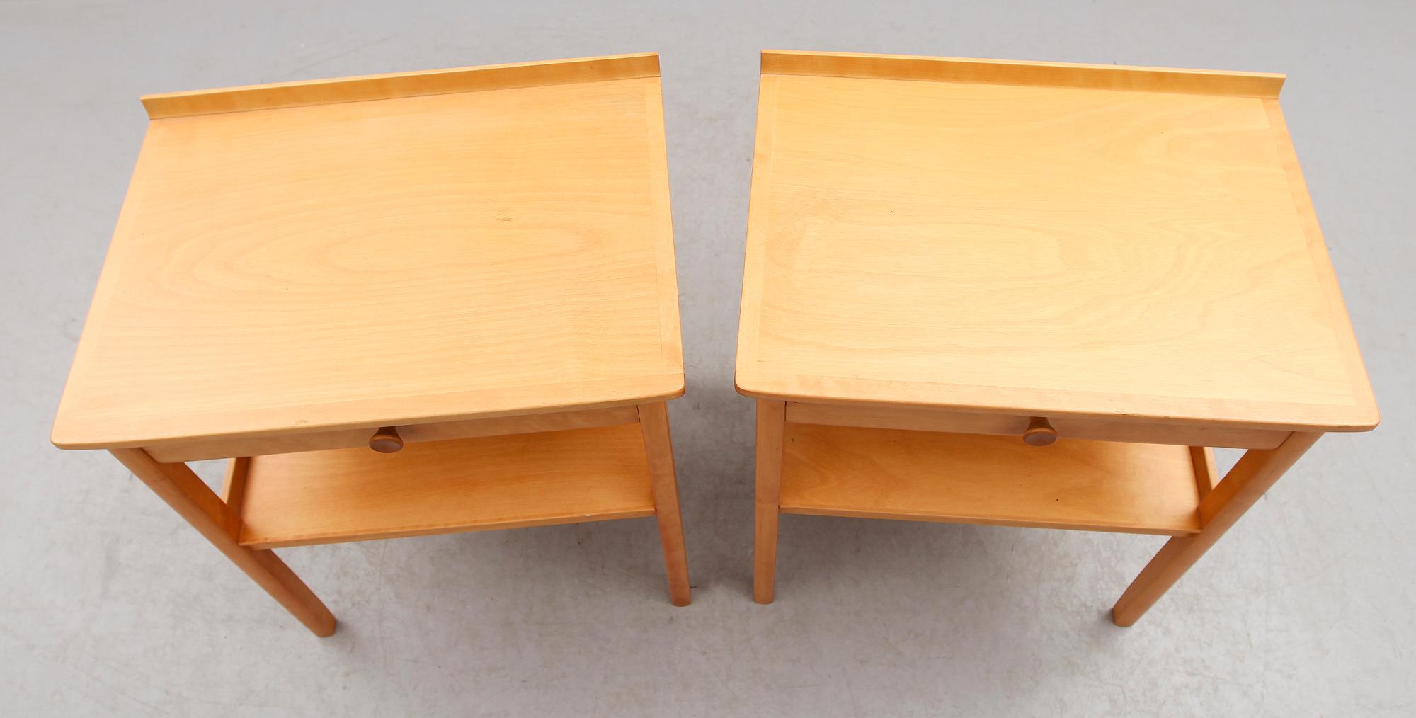 SÄNGBORD, 1 par, Carl Malmsten, Åfors Möbelfabrik, 1900-talets andra hälft.