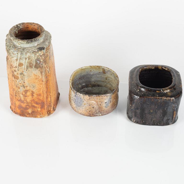 Hans Vangsø, two vases and a bowl, Denmark, later part of the 20th Century.