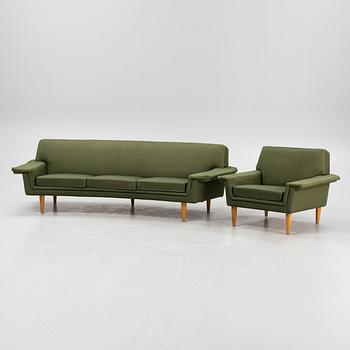 Johannes Andersen, soffa samt fåtölj, "Drott", Trensum. 1960-70-tal.