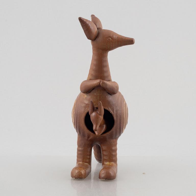 Lisa Larson, a stoneware figurine in two parts, 'Känguru', Gustavsberg, in production 1966-1979.