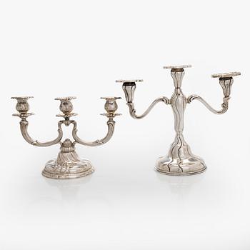 Two silver candelabra, Czechoslovakia, 1942-62.