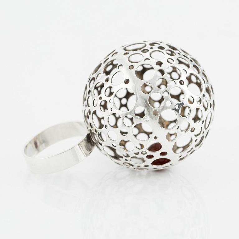 Liisa Vitali ring in sterling silver with sphere, for N Westerback,