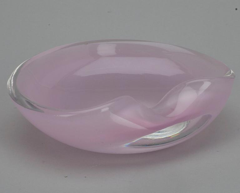 Kulho, lasia, signeerattu Tapio Wirkkala, Iittala.