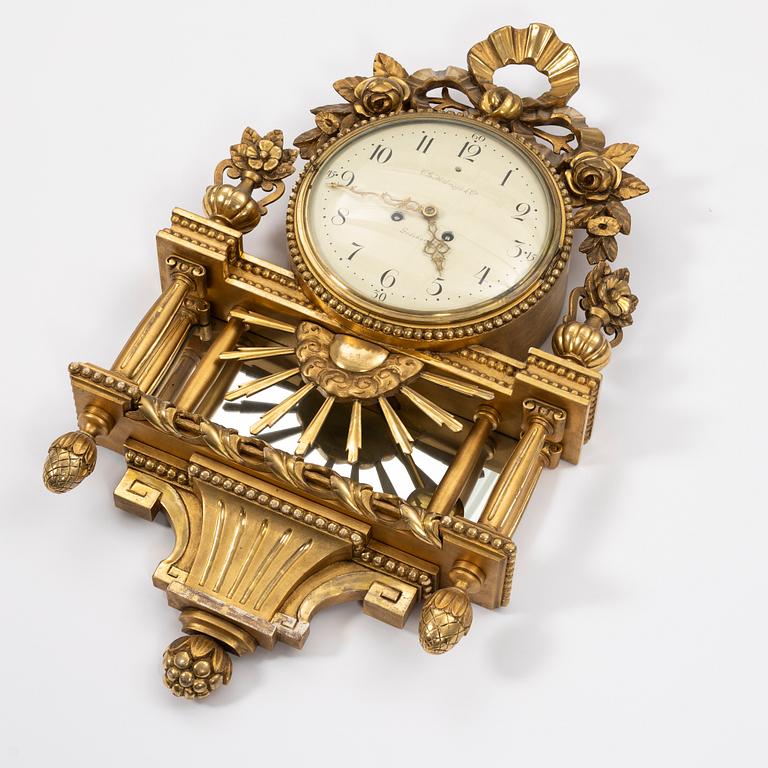 Wall clock, Gustavian style, C.L. Malmsjö & Co, Gothenburg.