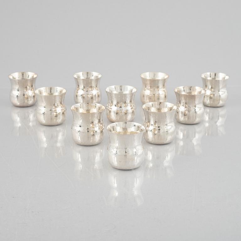 Eric Löfman, twelve silver cups, MGAB, Uppsala, Sweden, 1979.