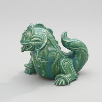 A Wilhelm Kåge stoneware figure of a dragon, Gustavsberg 1940's.