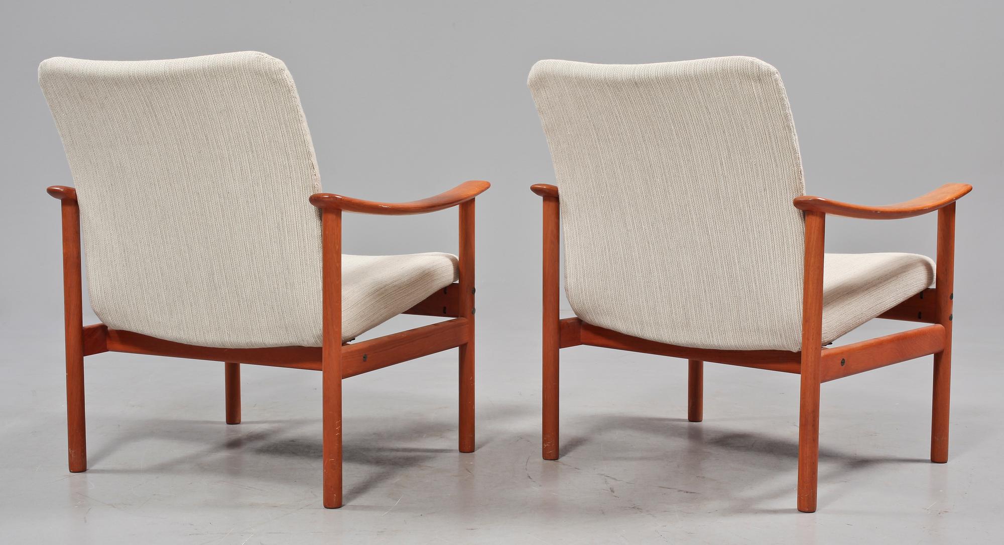 FÅTÖLJER, ett par, Ljungs Industrier AB, Malmö, 1900-talets mitt.