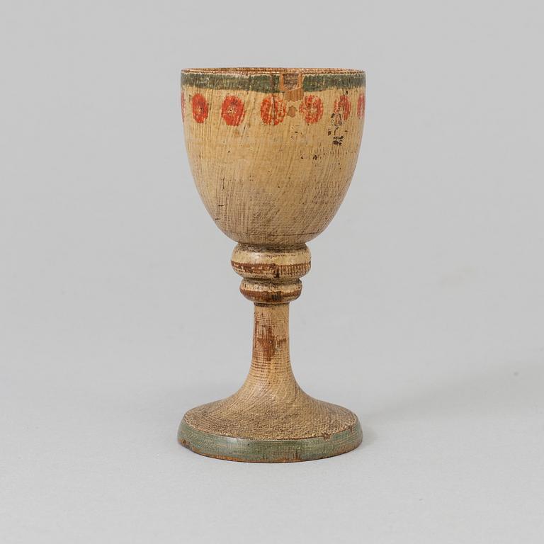 a painted swedish wooden cup from the 19th century.