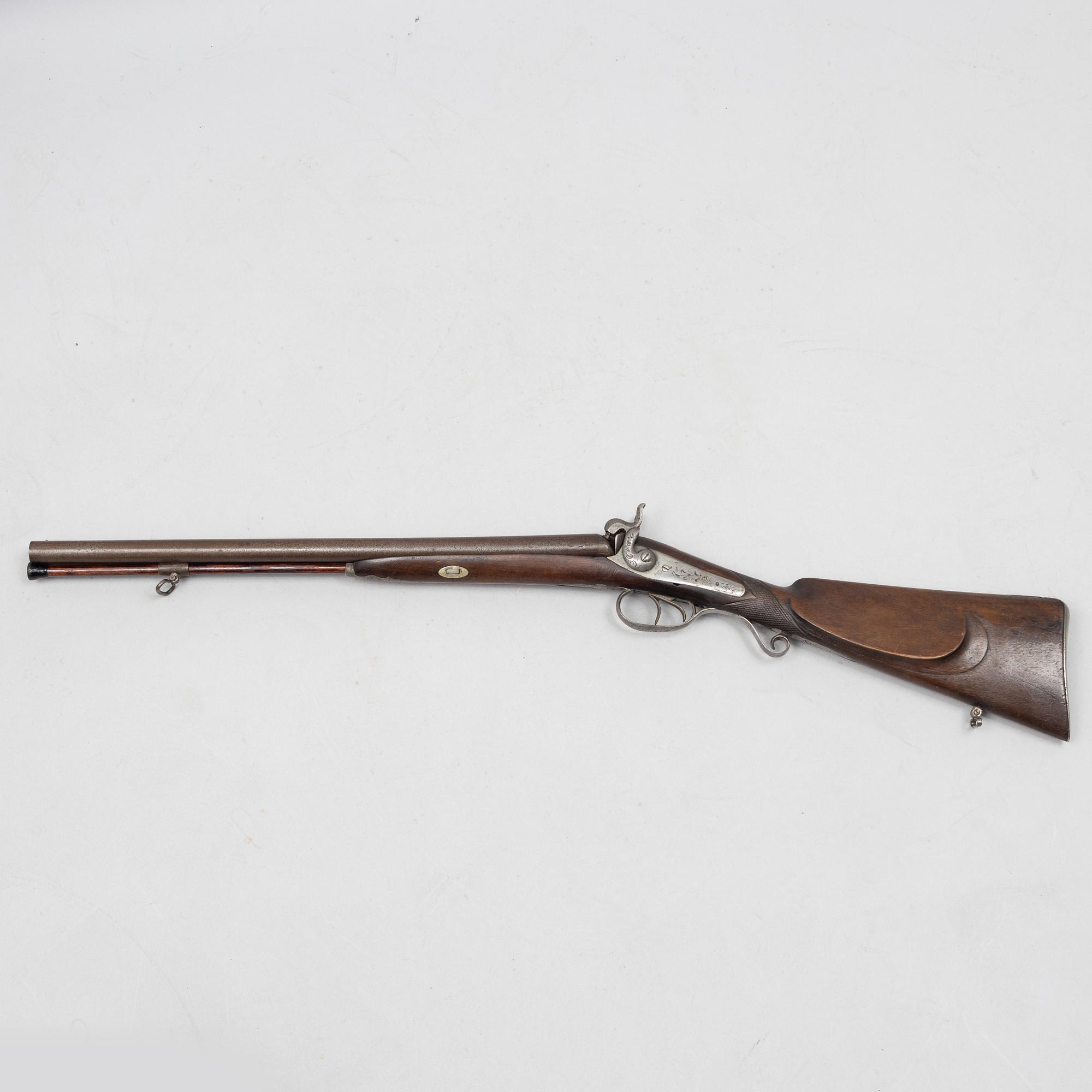 Percussion gun, double-barrelled, signed Arendt a Liège, second half of the 19th century.