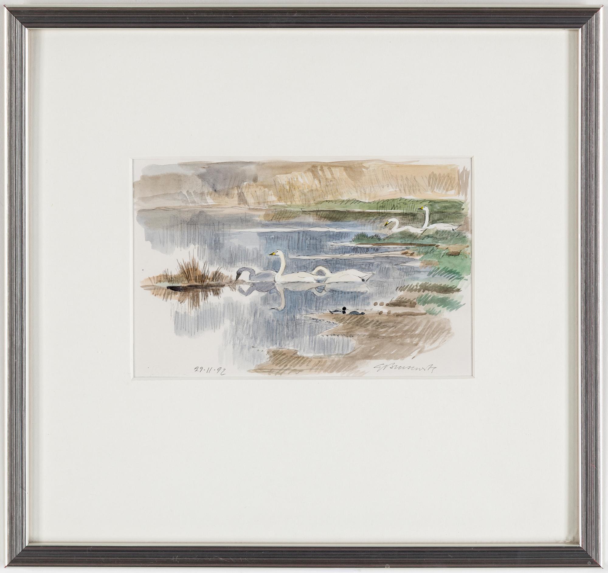 GUNNAR BRUSEWITZ, a watercolor on papperm signed and dated 29-11-92.