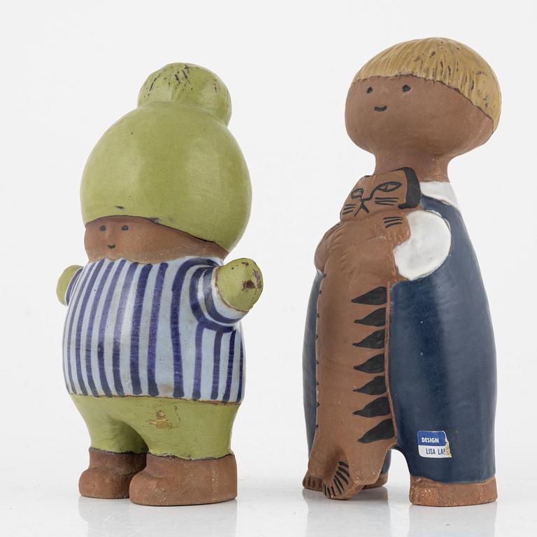 Lisa Larson, figuriner, 2 st, "Pelle" och "Kalle", Gustavsberg.