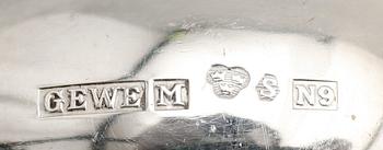 KAFFESKEDAR, 12 st, silver. Tot vikt 108 g.