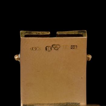 ARMLÄNK, 18k guld med cabochonslipad månsten. 1964. VIkt 57 g.