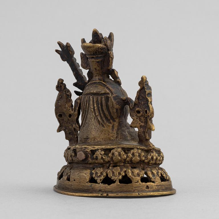 A copper alloy figure of Padmasambhāva, 19th century, presumably Tibet/Sino Tibetan.