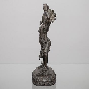 SKULPTUR, patinerad mässing, Tibet 1900-talets senare hälft.