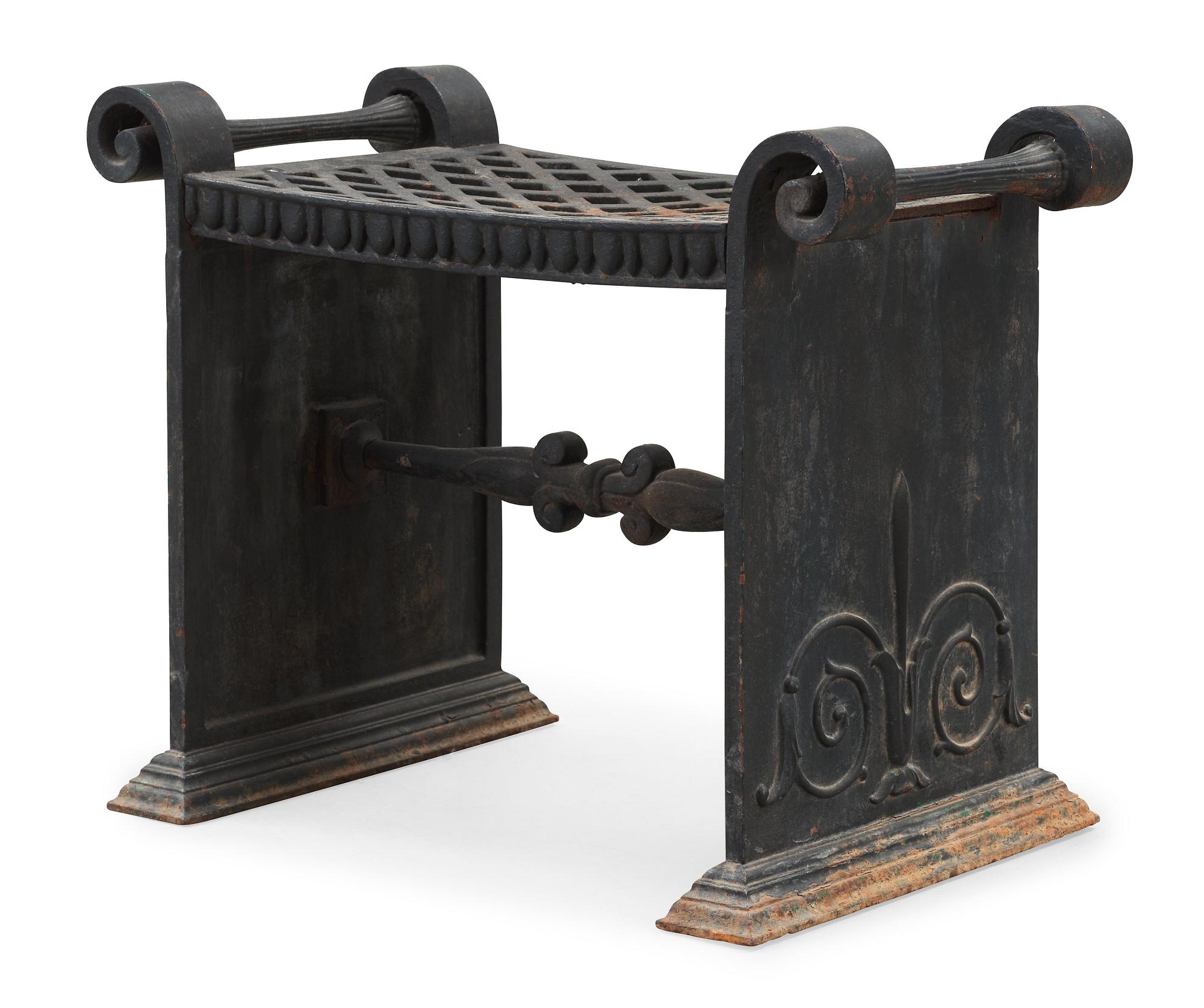 A Folke Bensow cast iron stool, model 'Taburett Nr 1', Näfveqvarn, Sweden circa 1925.