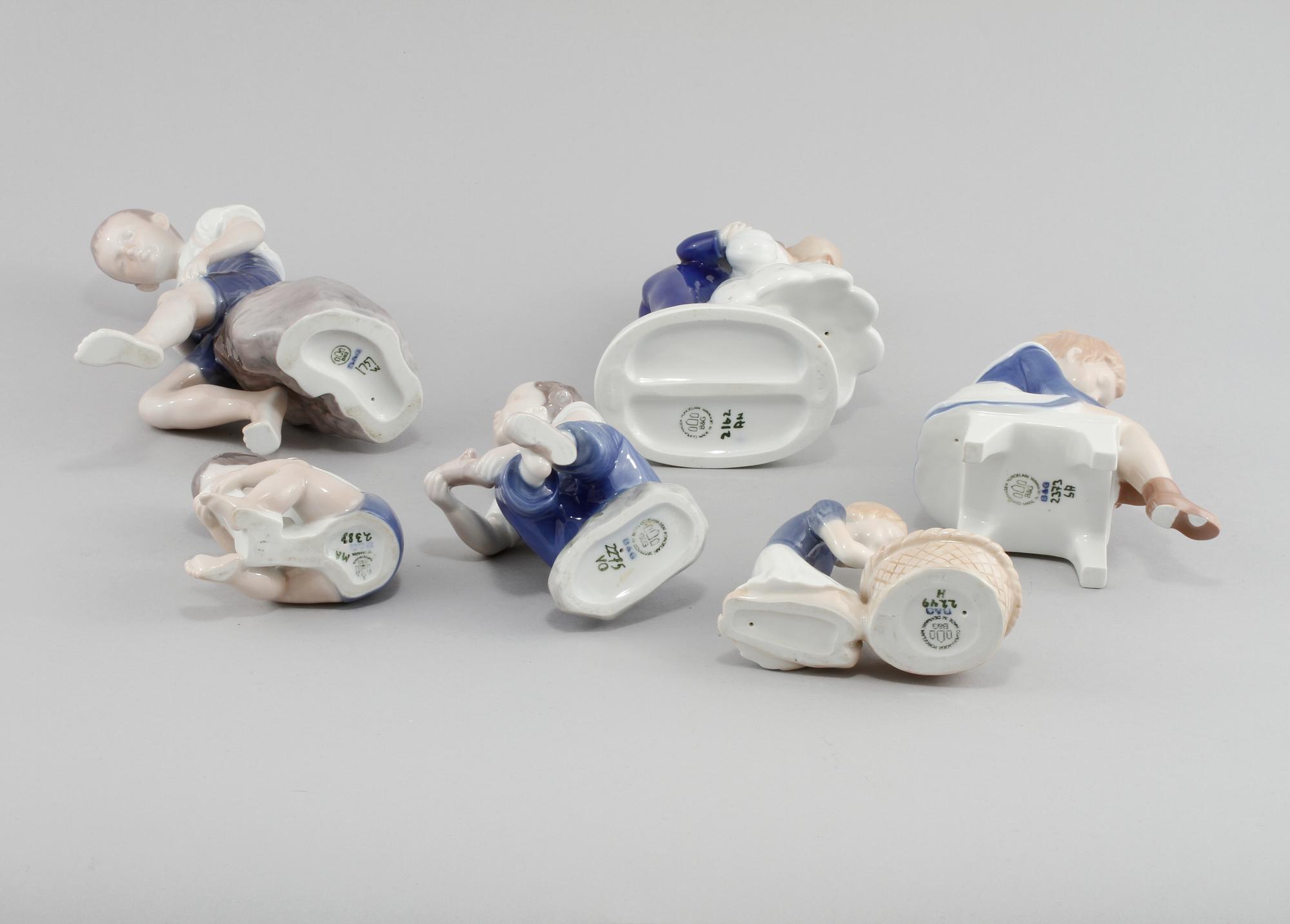 FIGURINER, 6 st, porslin, Bing & Gröndahl, 1900-talets andra hälft.