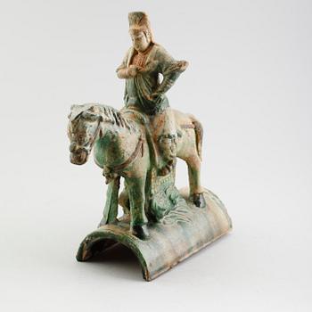 FIGUR, keramik, Kina, för taknock, Mingtyp.