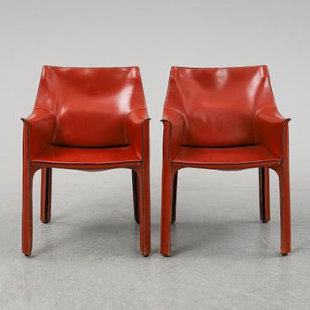MARIO BELLINI, karmstolar, ett par, modell 413 CAB, Cassina, Italien.