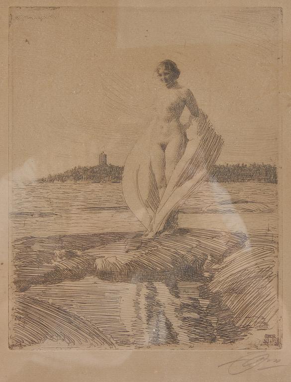 ANDERS ZORN, etsning, sign.