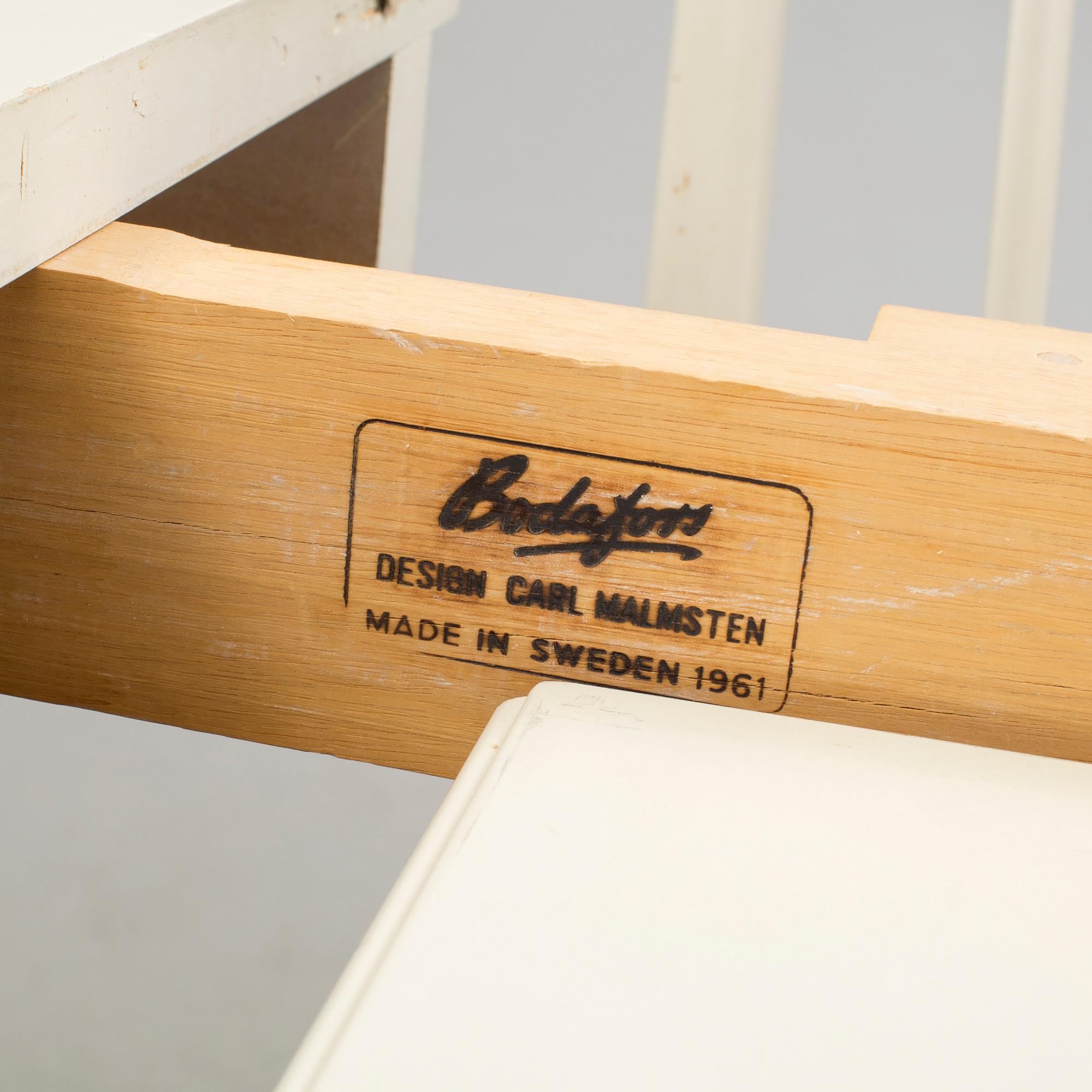 CARL MALMSTEN, 6 dining chairs and one table, Bodafors 1963.