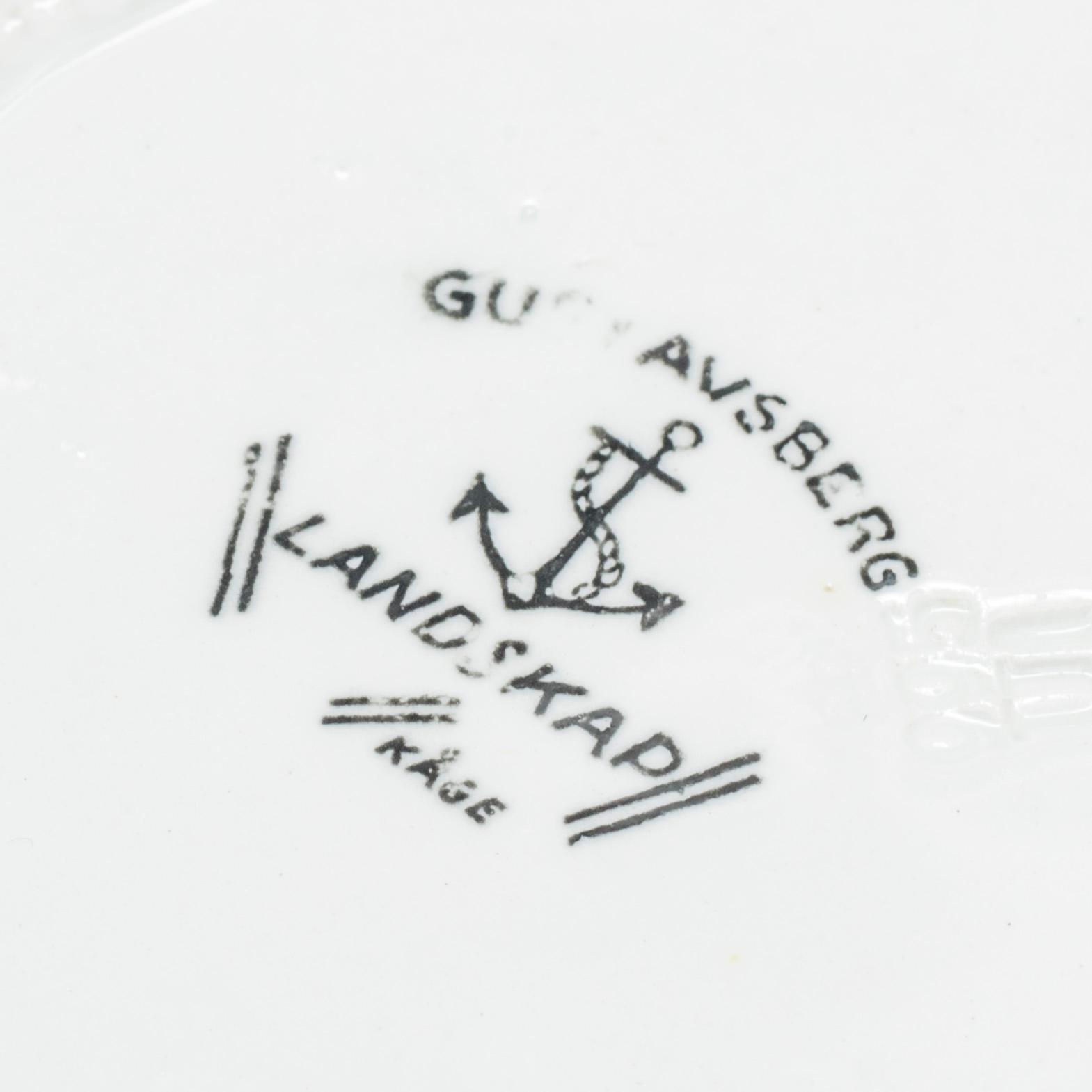 MATSERVIS, 58 delar, opak, Wilhelm Kåge, "Landskap", Gustavsberg.