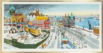 Mona Huss Walin, View from Åsögatan towards Stadsgården and Gamla Stan, Stockholm,