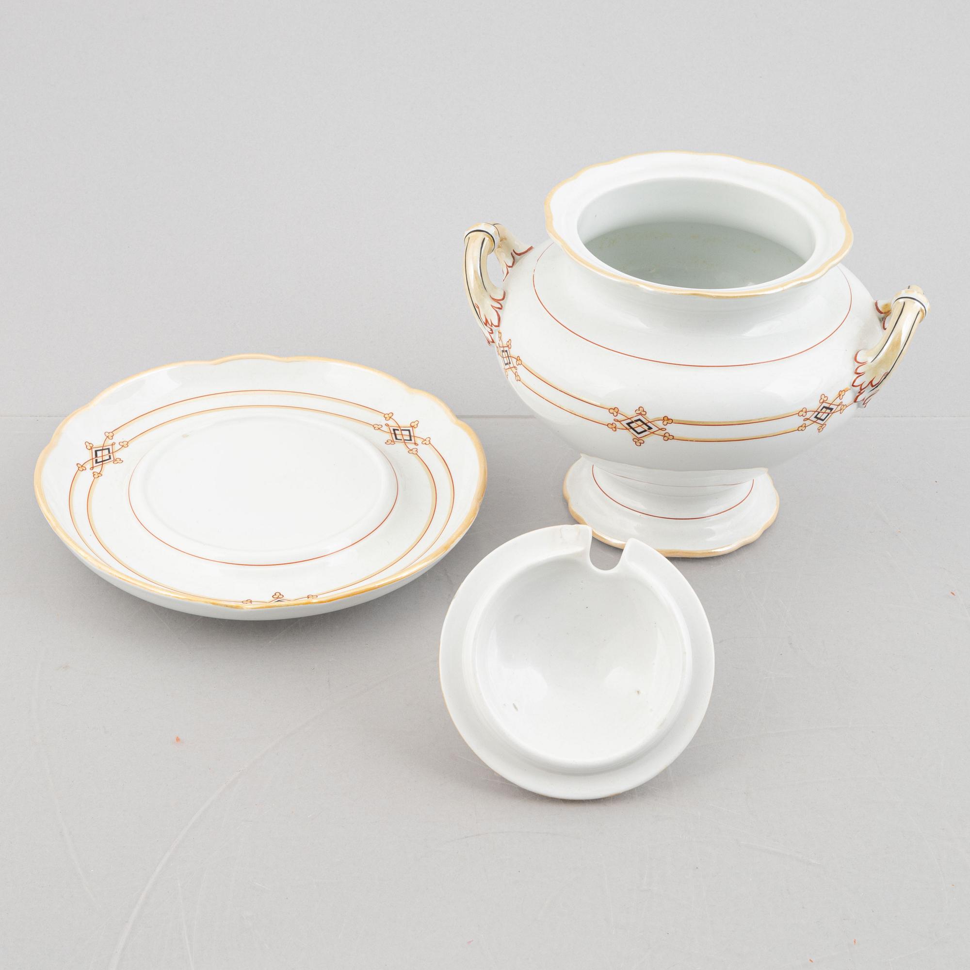 Rörstrand, matservis, 71 delar, flintgods, "Göteborg", Rörstrand, 1900-talets början.