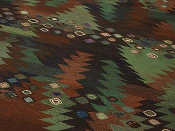 BARBRO NILSSON, matta, gobelängteknik, 289,5 x 238,5 cm, "Tånga brun och grön", signerad AB MMF BN.