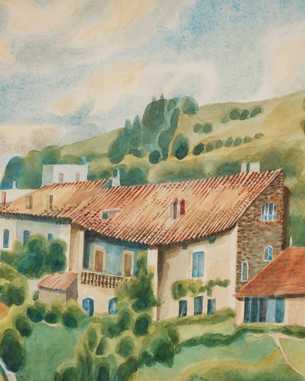Josef Frank, a watercolour of a Southern European landscape, not signed.