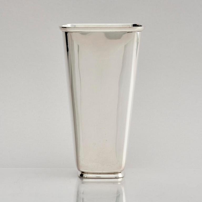 Åke Strömdahl, a sterling silver vase, company Hugo Strömdahl AB, Stockholm 1961.