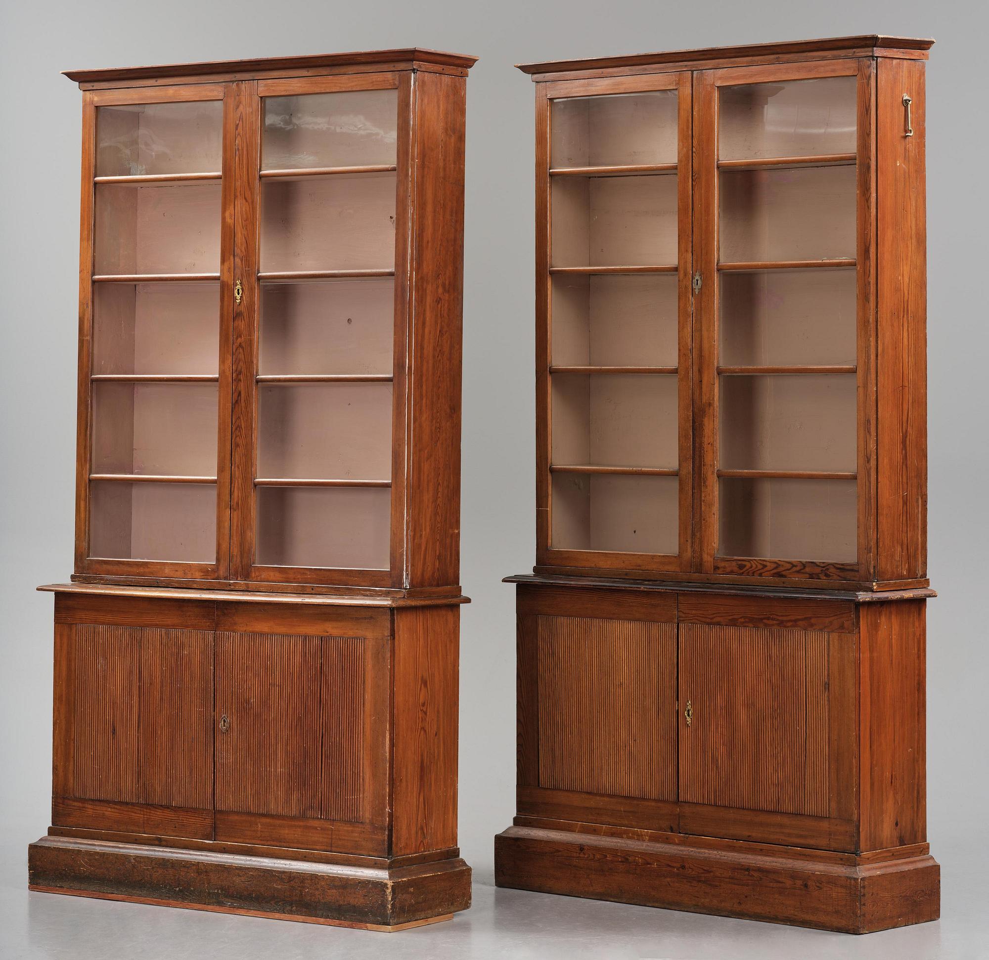 A pair of late Gustavian book cabinets, late 18th century.
