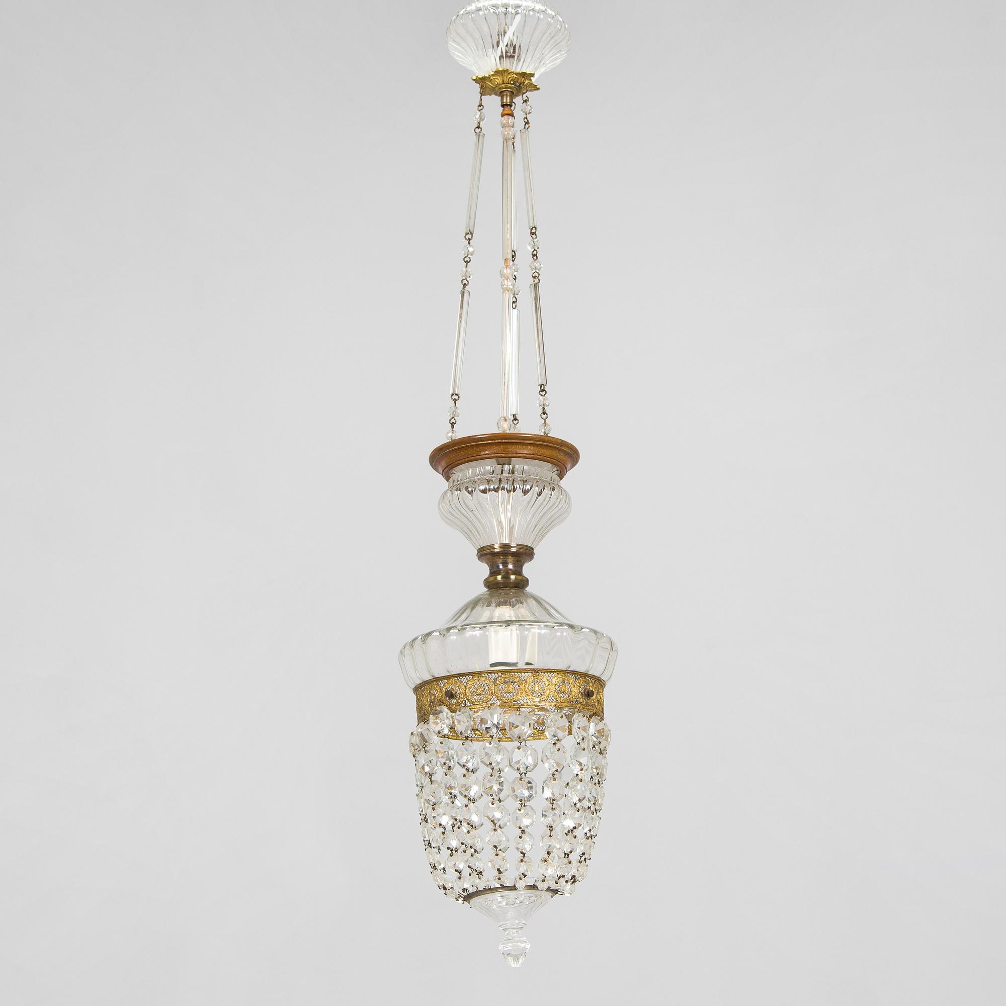 A glass ceiling light, first half of the 20th Century.