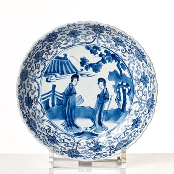 A set of 12 blue and white dishes, Qing dynasty, Kangxi (1662-1722).