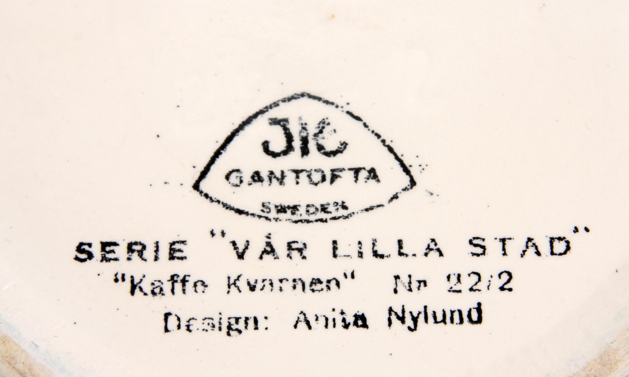 BURKAR, 4 st, flintgods. "Vår lilla stad" Anita Nylund, JIE Gantofta.