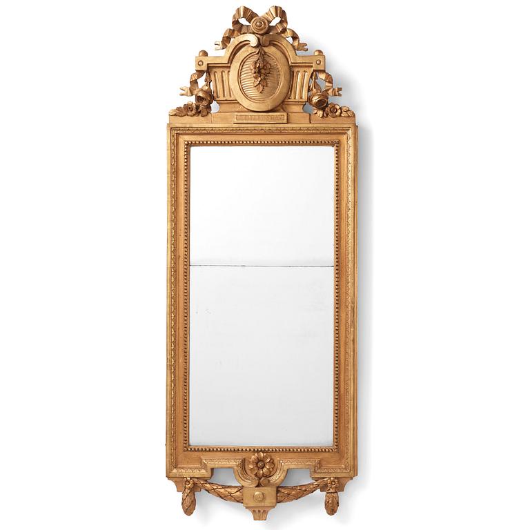 A Gustavian mirror by J Åkerblad (master in Stockholm 1758-99), 1780.