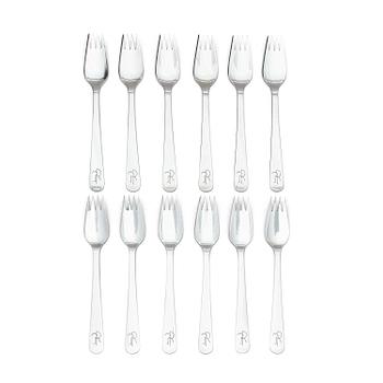 462. Wiwen Nilsson, twelve silver forks, marks of Wiwen Nilsson, Lund 1936.