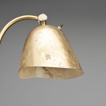 VÄGGLAMPA, mässing, okänd formgivare, 1940-50-tal.