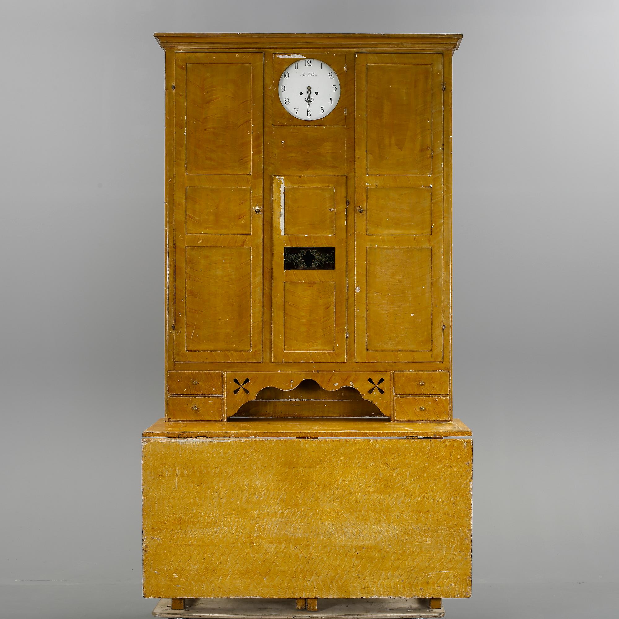 KLOCKSKÅP, bär datering 1848.