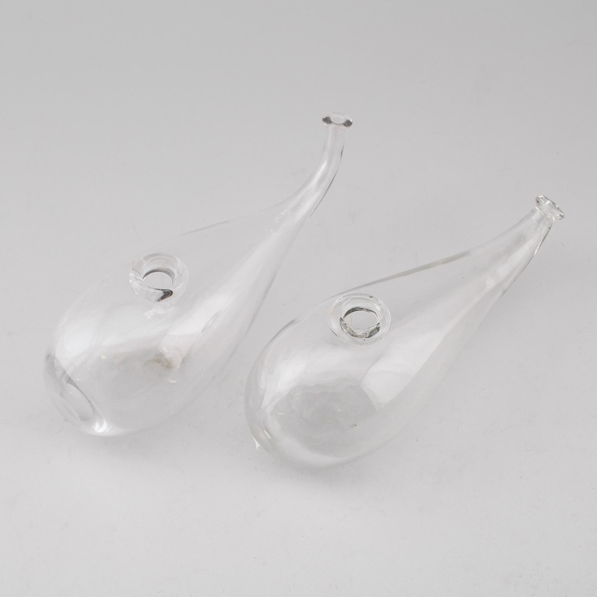 NAPPFLASKOR, 2 st, glas, 1800-tal.
