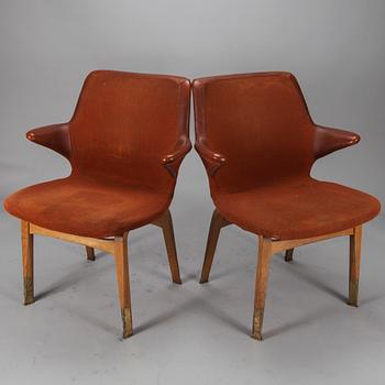 STOLAR, ett par, "Lulu" design Ilmari Tapiovaara, märkta Asko, 1960-tal.