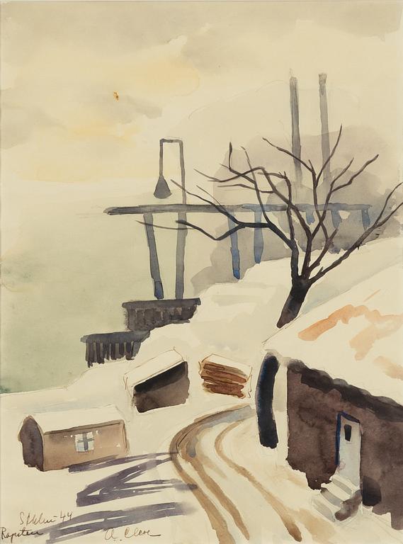 Agnes Cleve, watercolour, signed A. Cleve and dated -44.