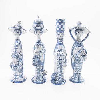 Björn Wiinblad, Figures, 4 pieces, "The Four Seasons", Denmark, 1987-88.