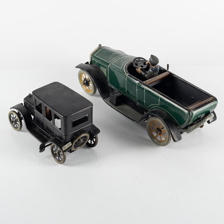 Bing-Werke, cars, 2 pcs, including "19782 Touring Car", 1920s.
