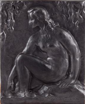 KALERVO KALLIO, relief, signerad, tillverkad på Högfors, 1900-talets mitt.