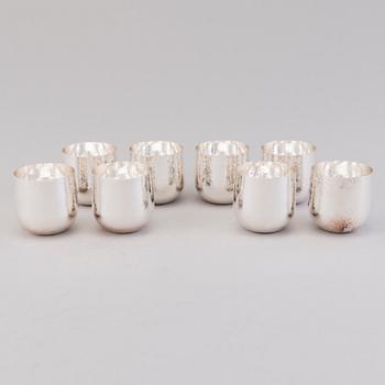 TAPIO WIRKKALA, Eight silver beakers for Kultakeskus, Hämeenlinna 1996 and 2008.