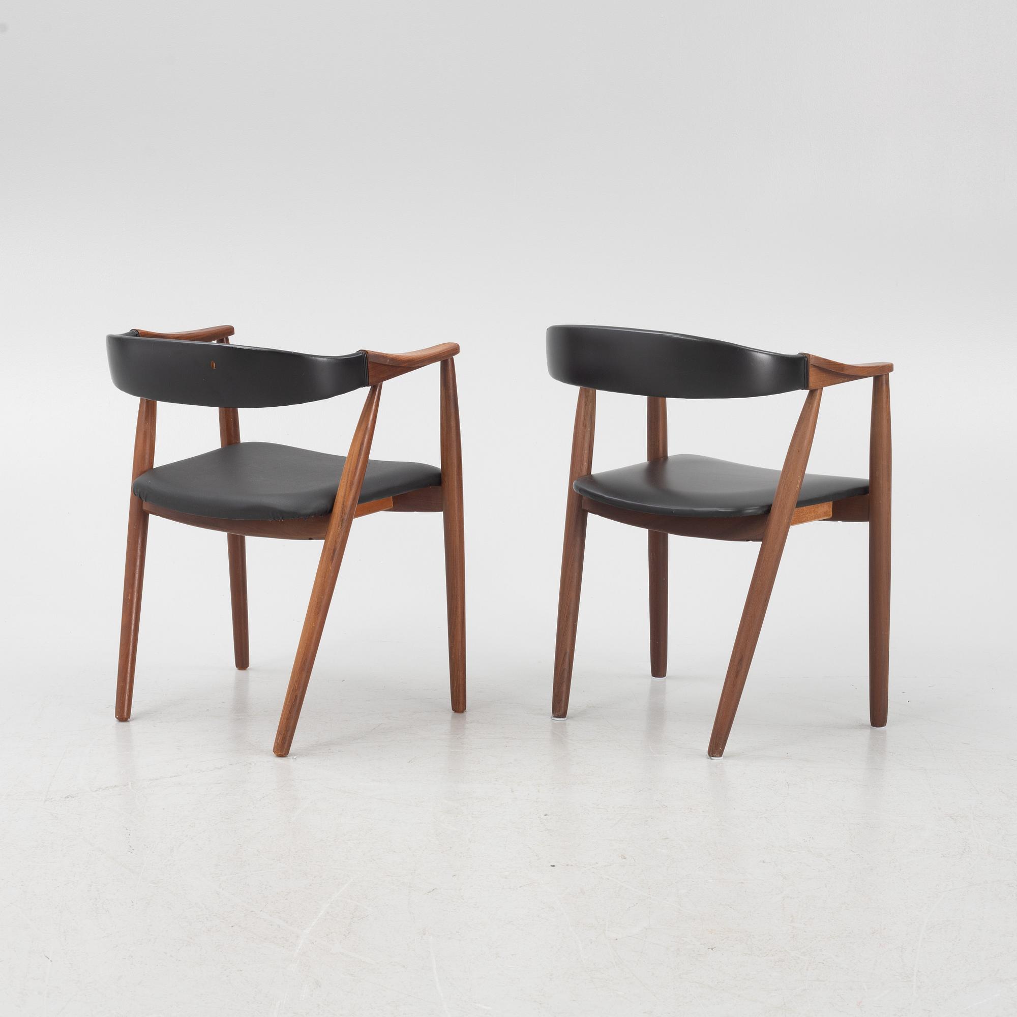 Armchairs, a pair by Farstrup, Denmark, 1960s.