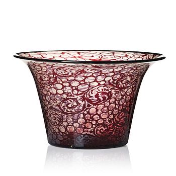 3. Simon Gate, a 'graal' glass bowl, Orrefors, Sweden 1920, no 952.