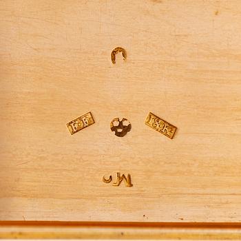 A Swedish 18th century 18K gold-box, mark of Friedrich Fyrwald, Stockholm 1794.